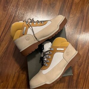 Timberland Beige and Yellow Hiking Boots